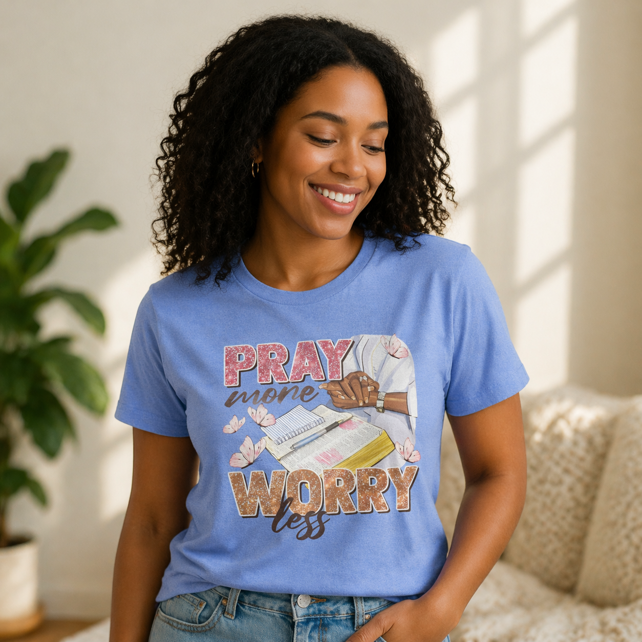 Short Sleeve T-shirt Pray more Worry Less