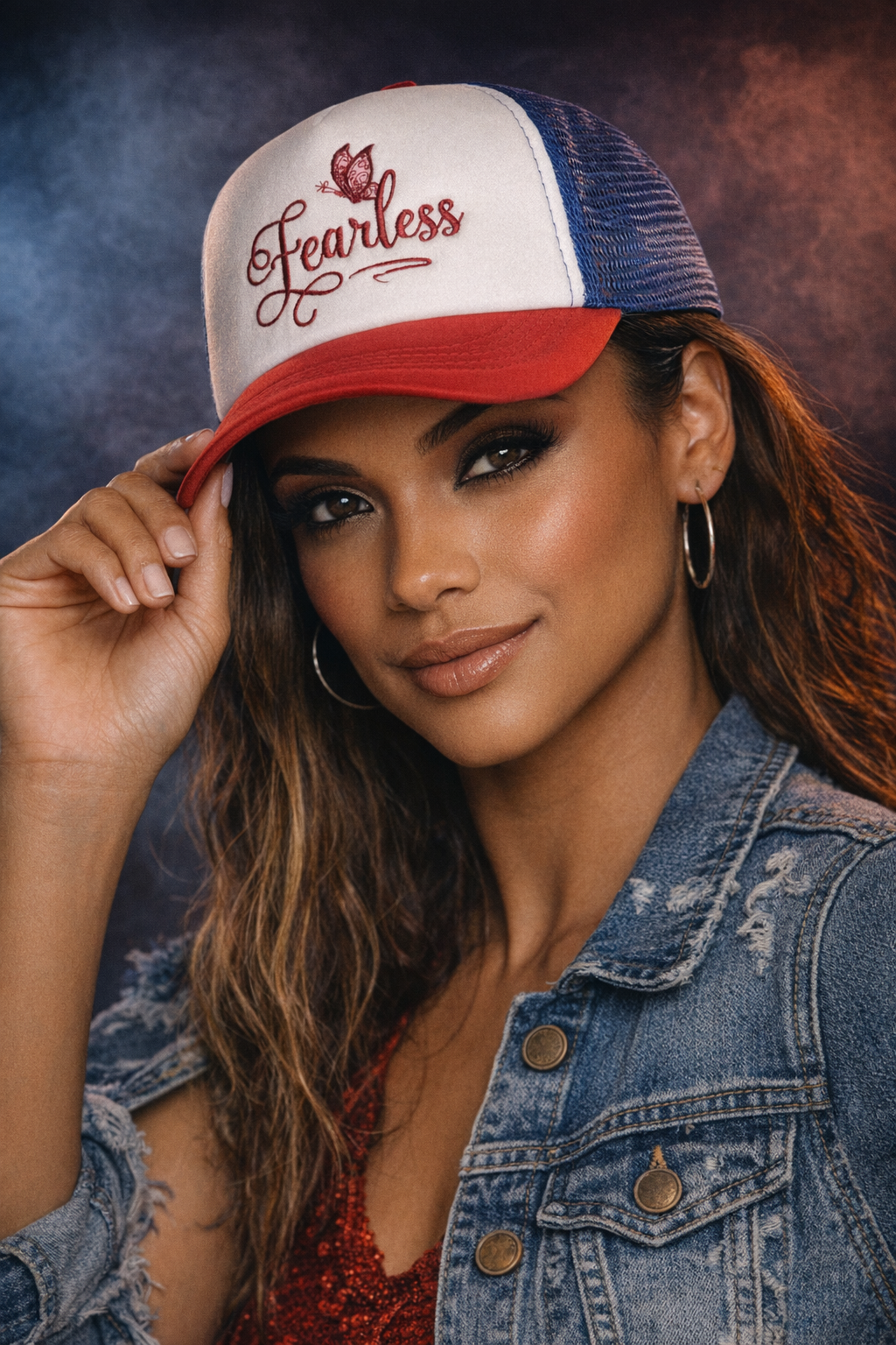 Fearless embroidered trucker hat